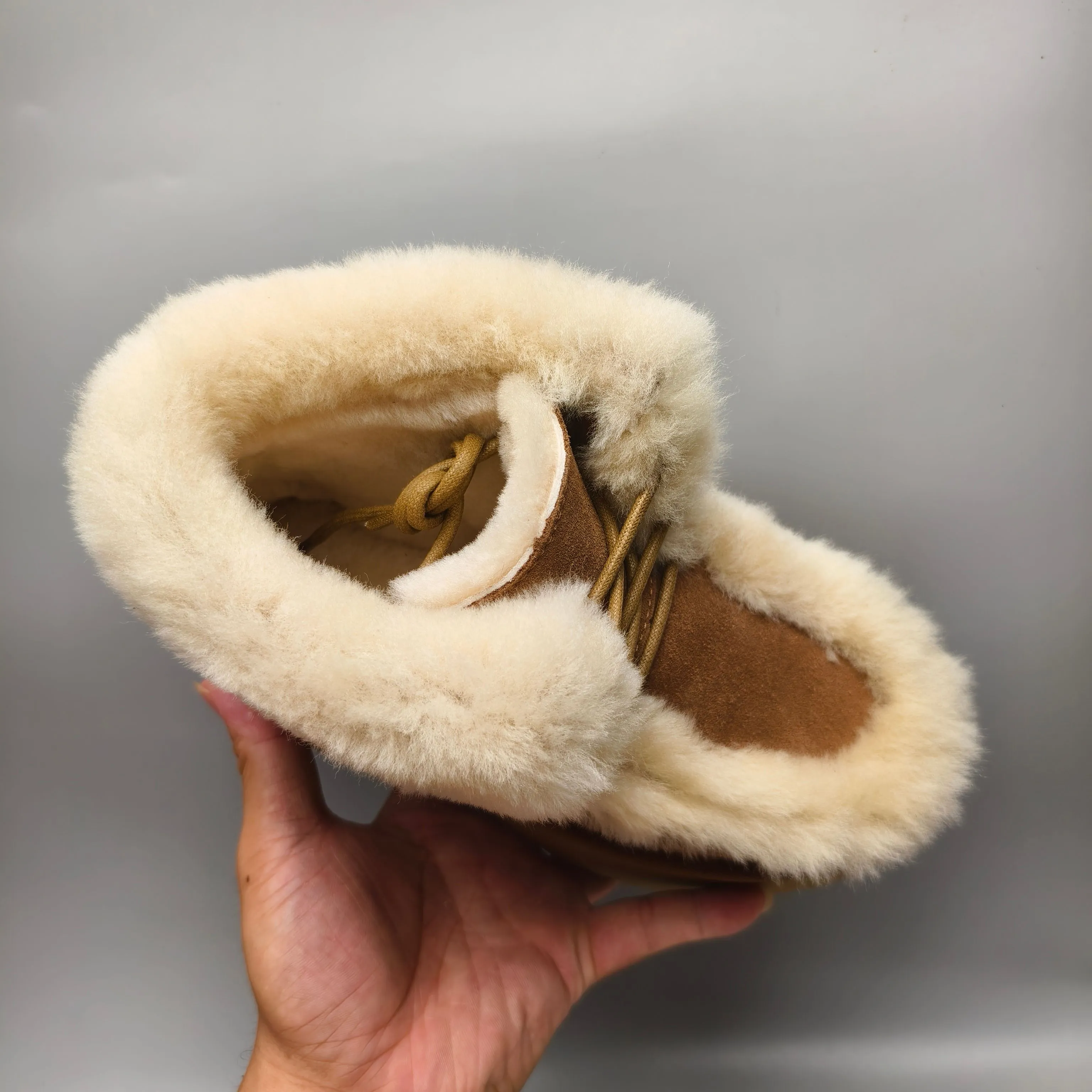 💰 600 UGG sheepskin all-in-one snow boots 1532 Song Yuqi’s same style, Esme wedge-heeled short boots, overflowing lace-up style, color: maroon, mustard, matching size: 35-41